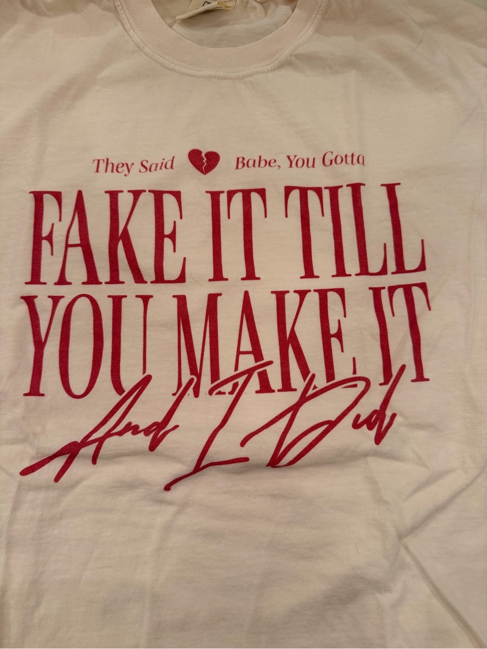 Swiftie Comfort Colors Graphic Tee - "Fake It Till You Make It" large